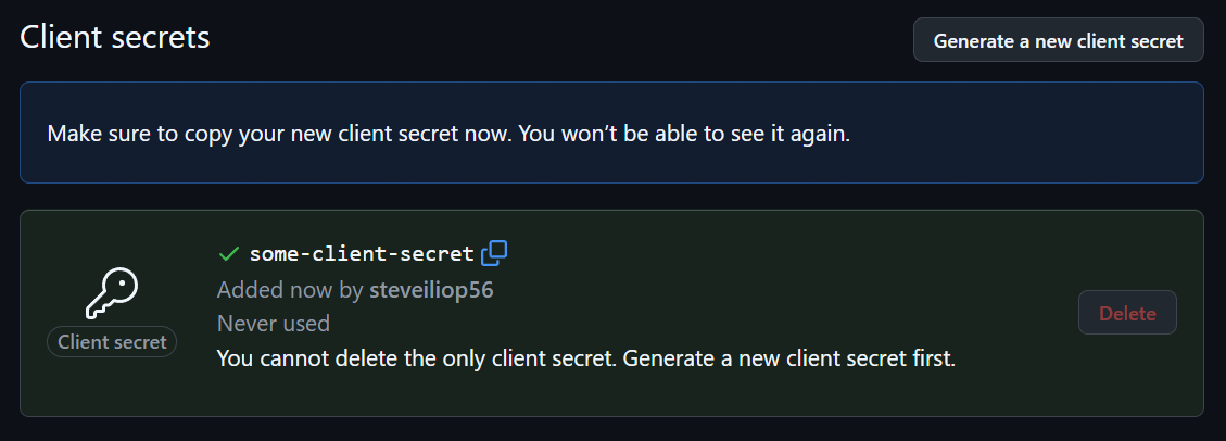 GitHub Client Secret