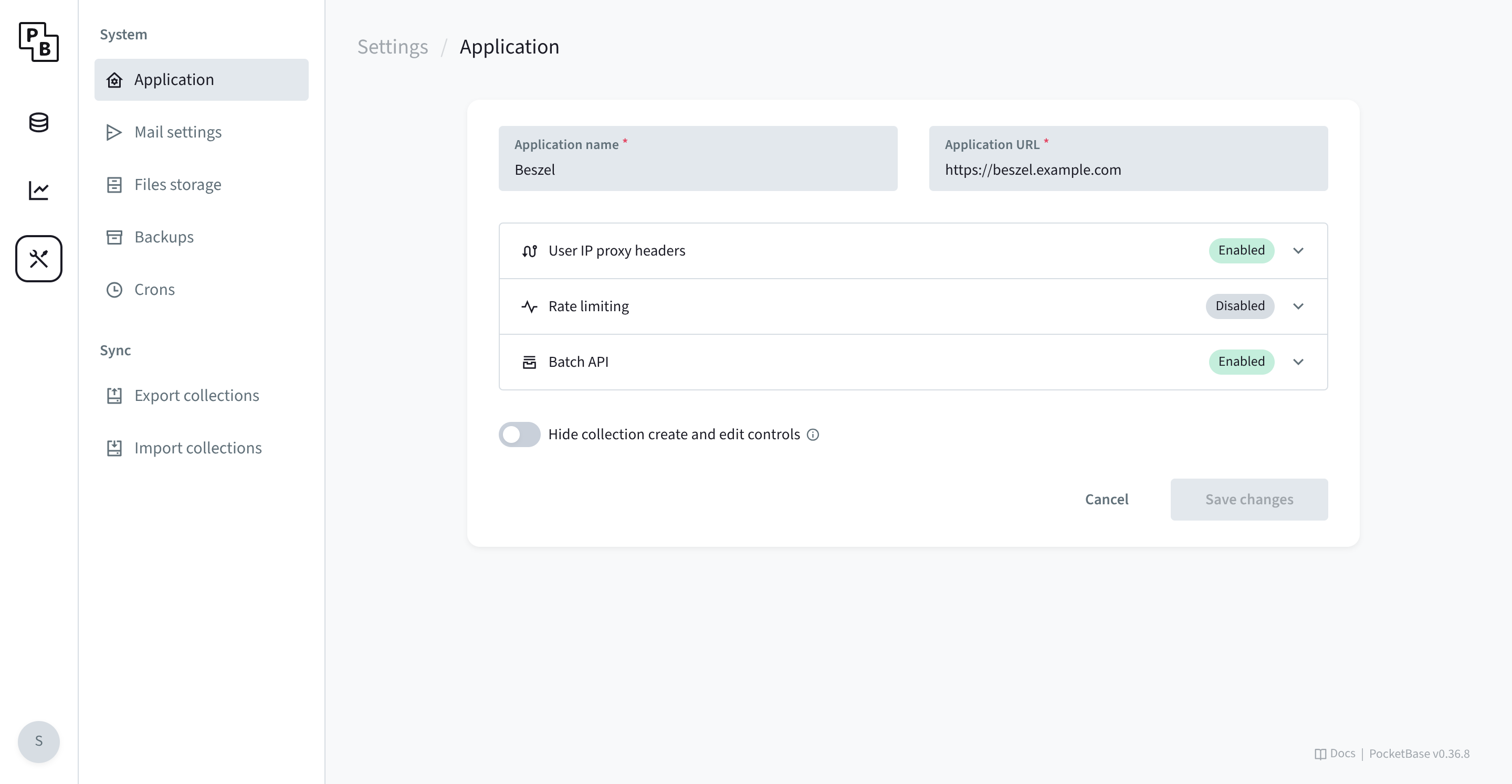 Beszel Collection Controls