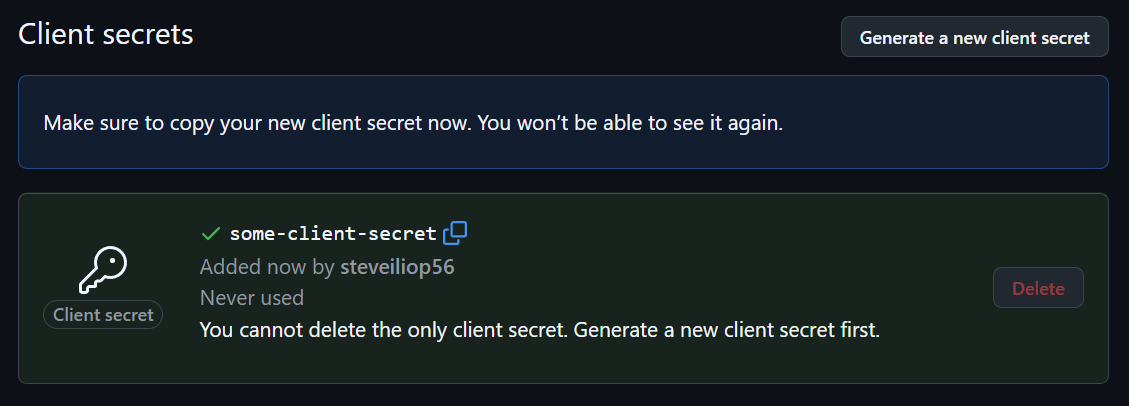 Github Client Secret