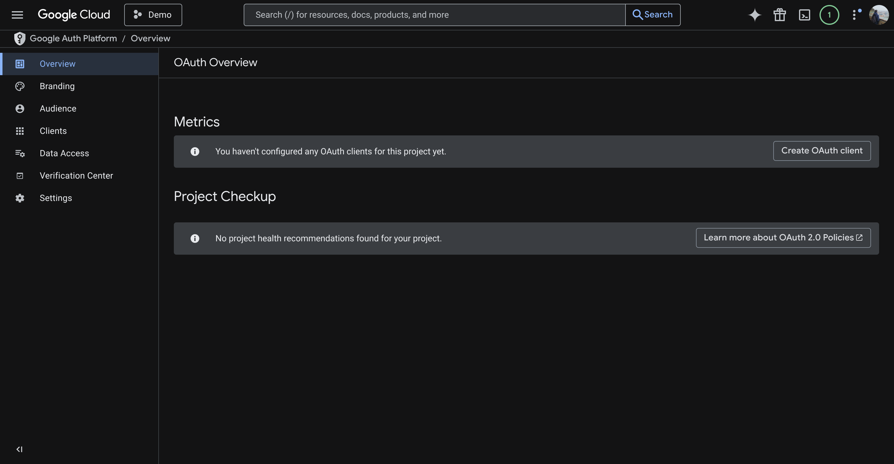 Google Cloud OAuth Home